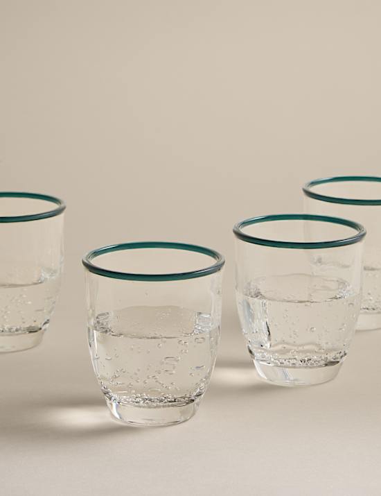 Set of 4 Contrast Rim Acrylic Picnic Tumblers