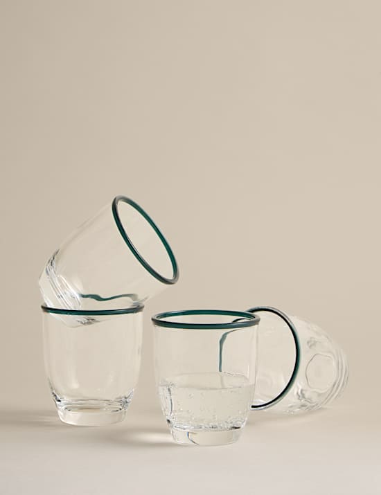 Set of 4 Contrast Rim Acrylic Picnic Tumblers