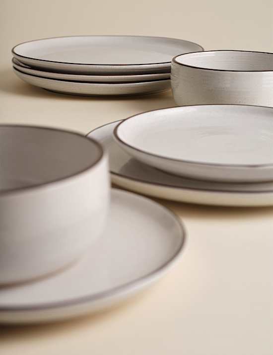 12 Piece Michigan Rim Dinner Set