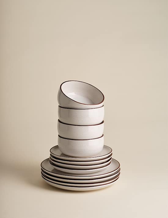 12 Piece Michigan Rim Dinner Set