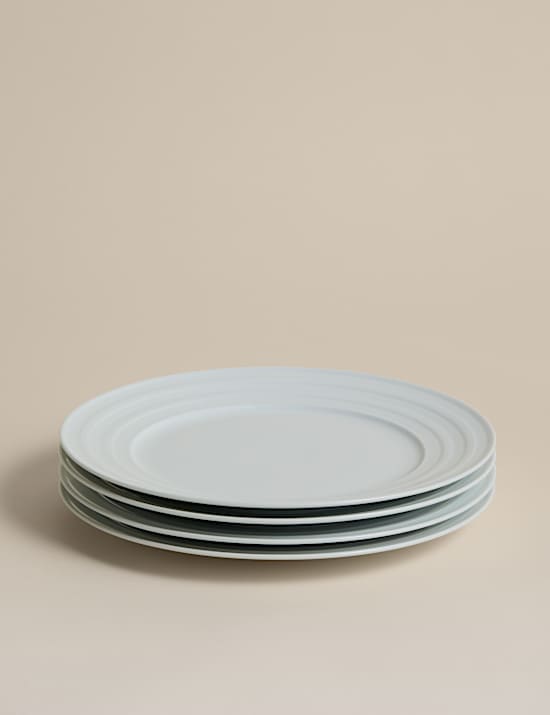 Set of 4 Burford Embossed Rim Dinner Plates