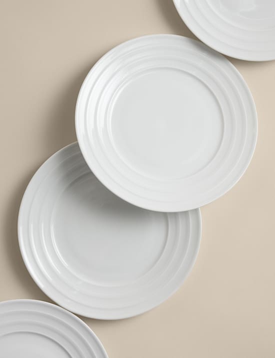 Set of 4 Burford Embossed Rim Side Plates