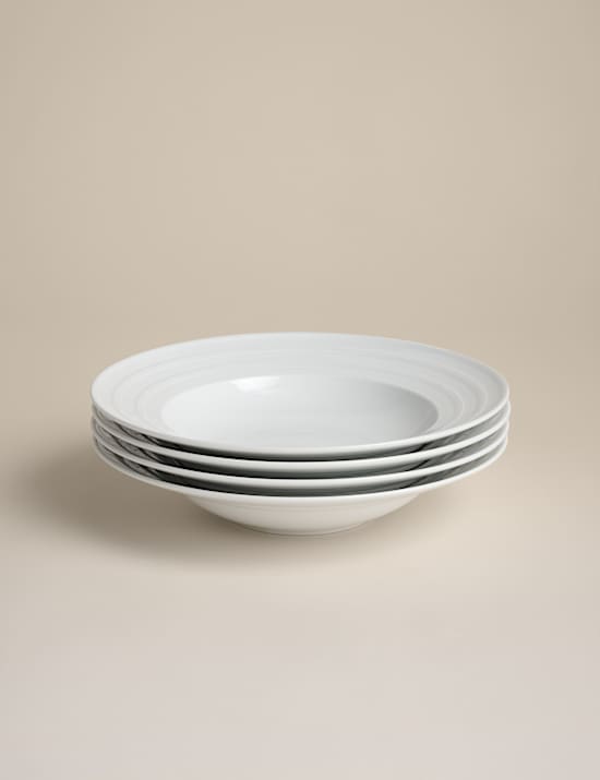 Set of 4 Burford Embossed Rim Pasta Bowls