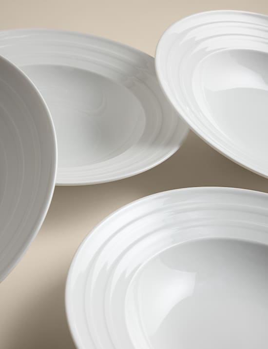 Set of 4 Burford Embossed Rim Pasta Bowls