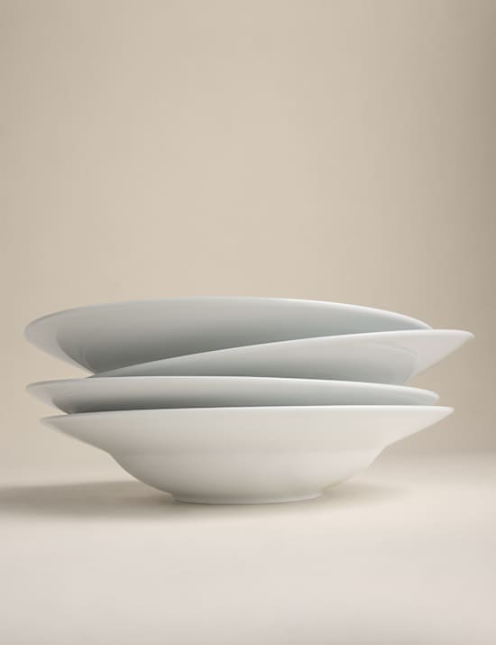 Set of 4 Burford Embossed Rim Pasta Bowls