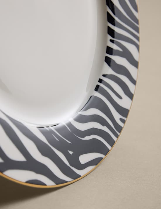 Zebra Rim Dinner Plate