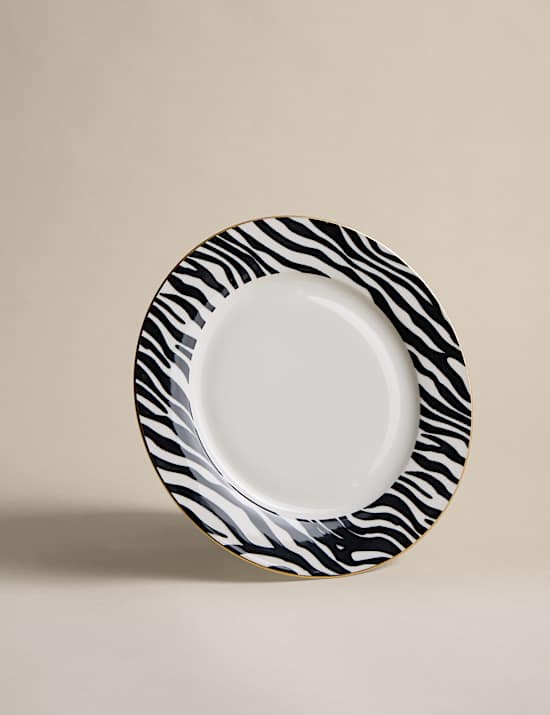 Zebra Rim Dinner Plate