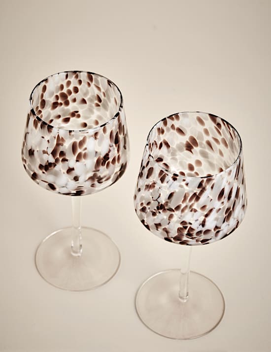 Set of 2 Speckled Wine Glasses