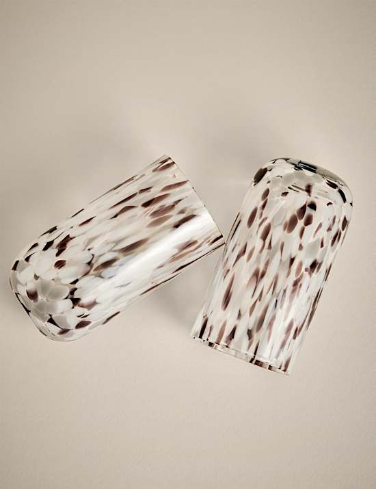 Set of 2 Speckled Hi Ball Glasses