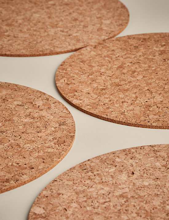 Set of 4 Round Cork Placemats
