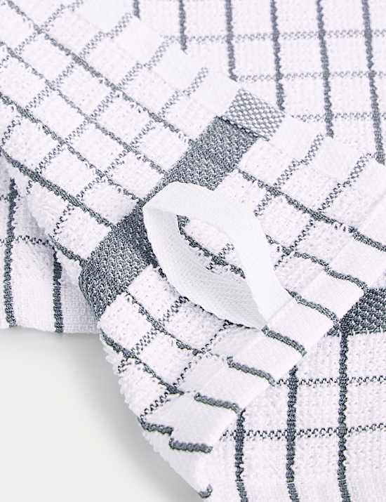 5er-Set Geschirrtücher aus Frottee mit Karomuster