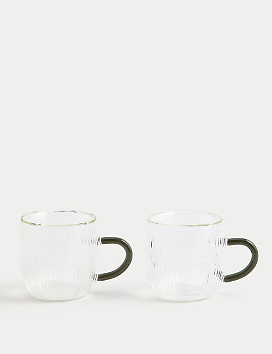 Set of 2 Ribbed Mugs