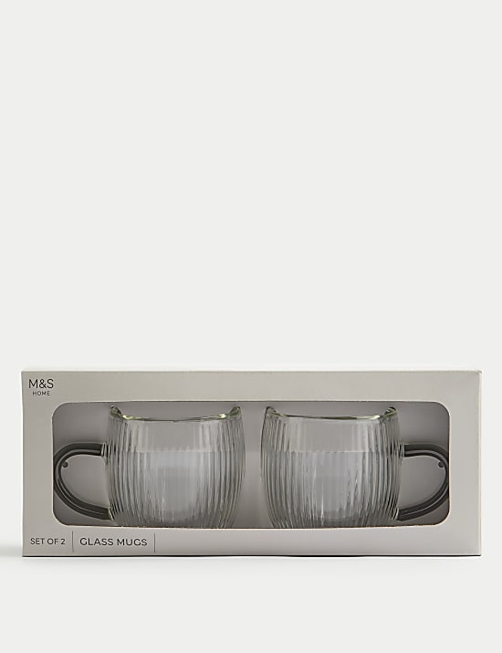 Juego de 2 tazas acanaladas