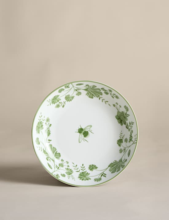 Lot de 4 assiettes à pâtes à motif floral à abeille