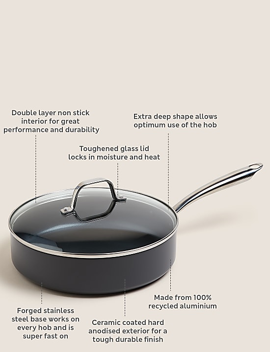 Hard Anodised 26cm Large Sauté Pan