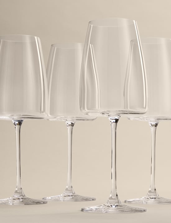 Set of 4 Crystal Red Wine Glasses