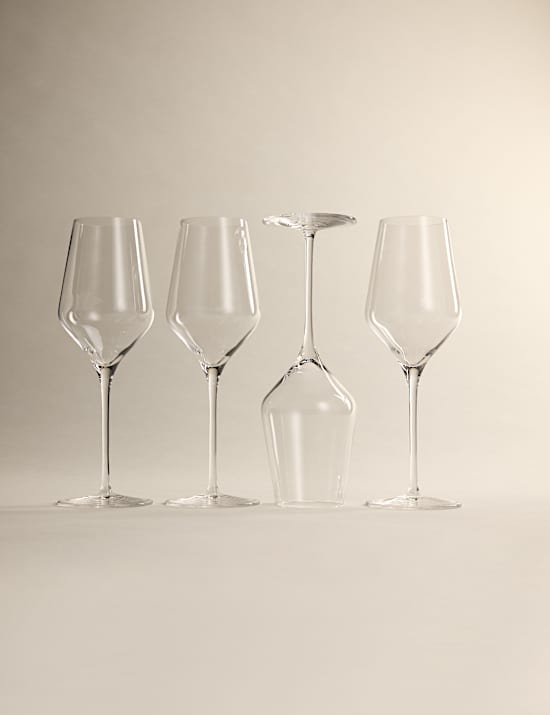 Set of 4 Luna Crystal White Wine Glasses