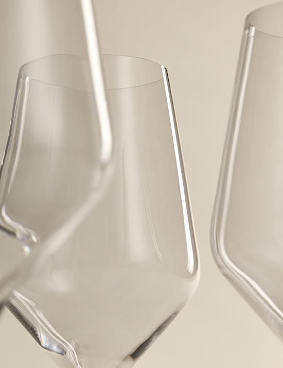 Set of 4 Luna Crystal White Wine Glasses