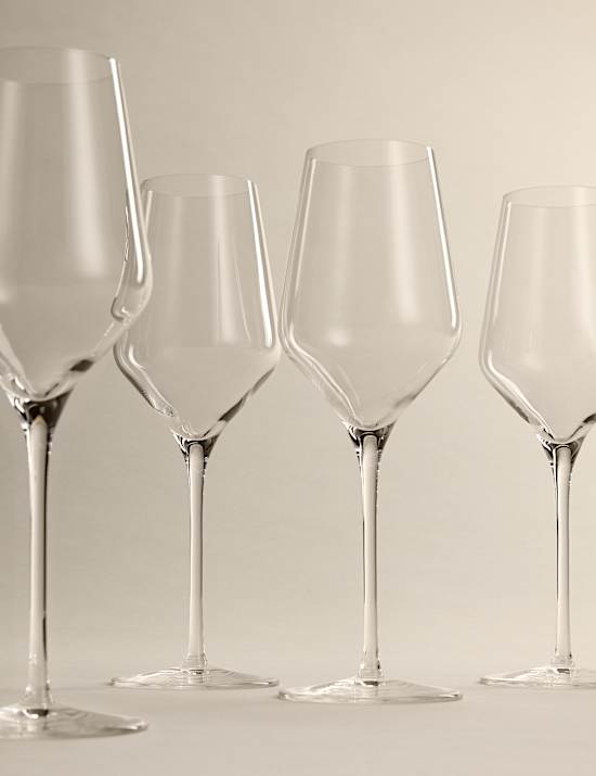 Set of 4 Luna Crystal White Wine Glasses