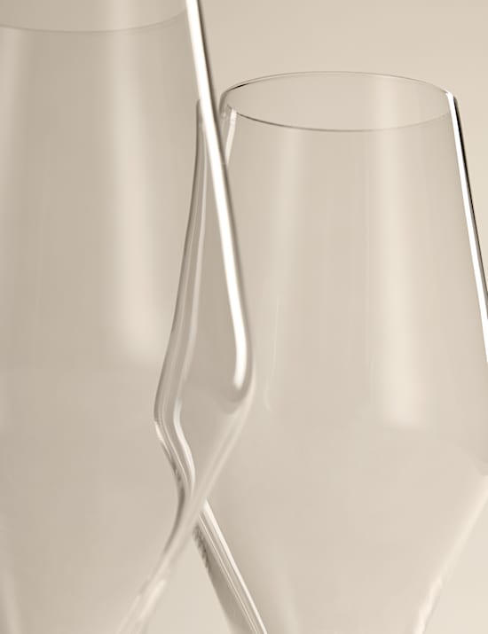 Set of 4 Crystal Dishwasher Safe Champagne Flutes