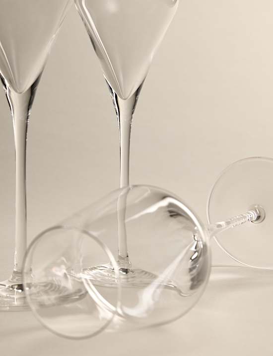 Set of 4 Crystal Dishwasher Safe Champagne Flutes