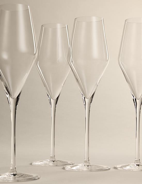 Set of 4 Crystal Dishwasher Safe Champagne Flutes