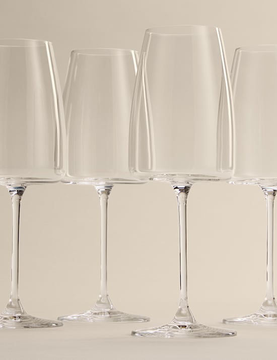 Set of 4 Odette Crystal White Wine Glasses