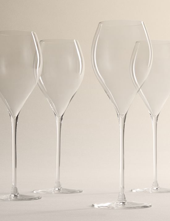 Set of 4 The Sommelier's Edit Crystal Champagne Flutes