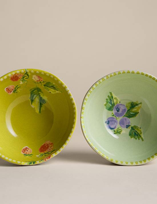 Set of 2 Spring Meadow Picnic Nibble Bowls
