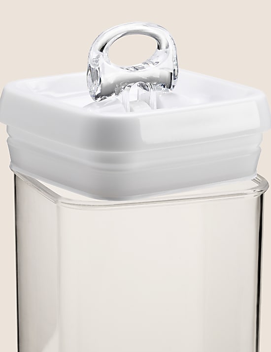 Rechthoekige voorraadpot van 1,2 liter met omklapsluiting