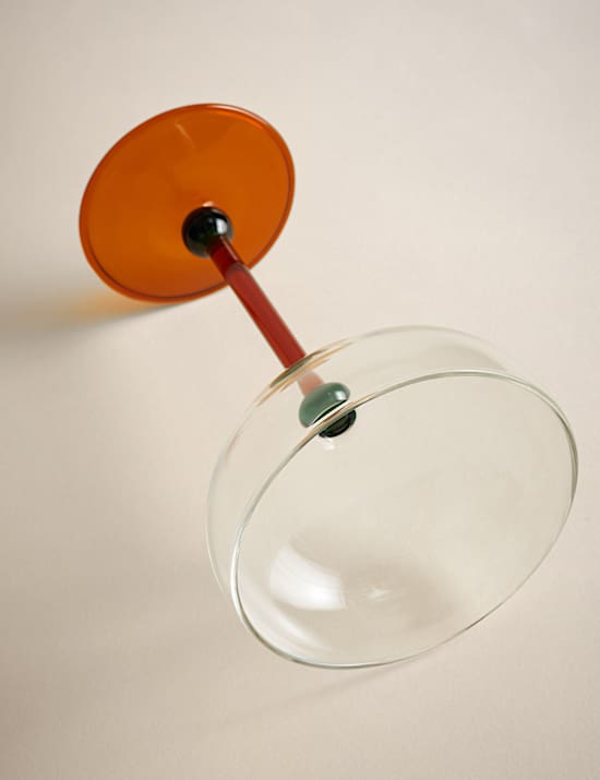 2er-Set Champagnergläser mit Kugelstiel in Kontrastfarben