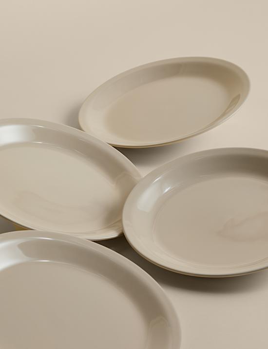 Lot de 4 grandes assiettes en gr&egrave;s Greenwich