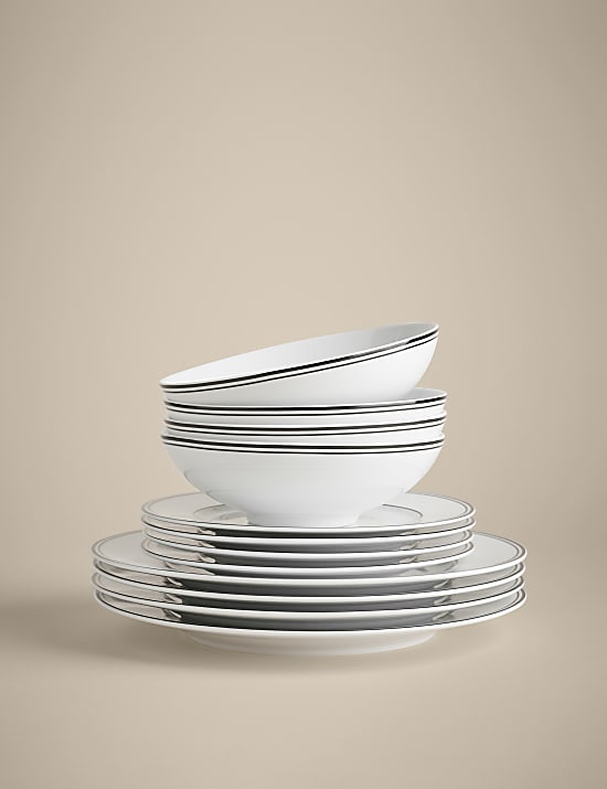 12 Piece Maxim Rim Dinner Set