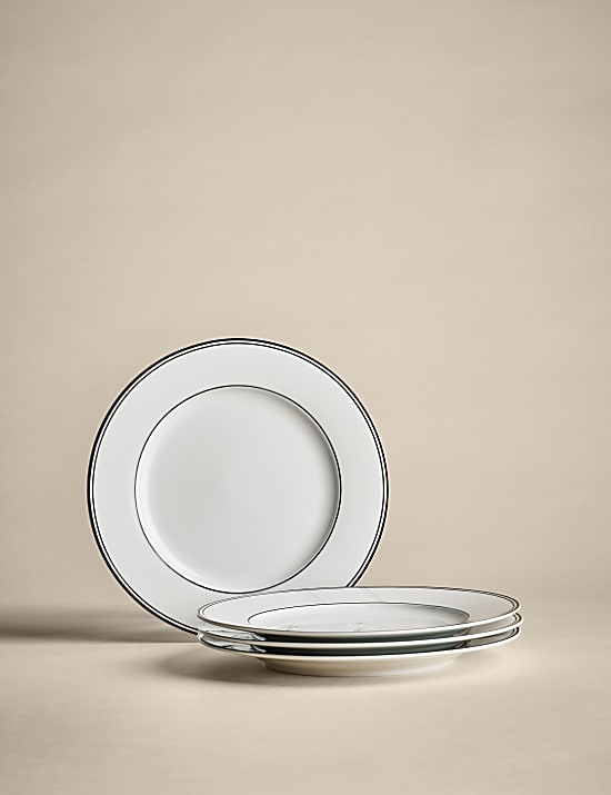 Set of 4 Maxim Rim Dinner Plates