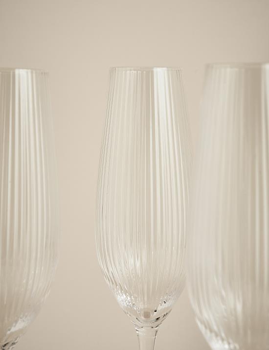 Set of 6 Maxim Optic Champagne Flutes