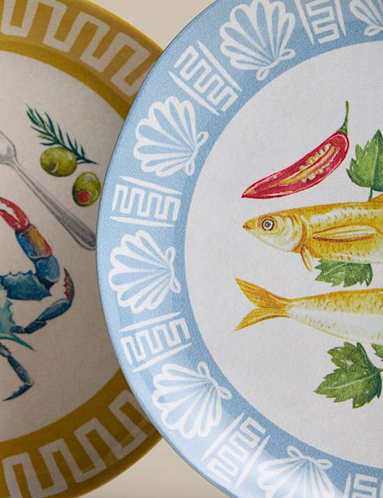 סט 4 צלחות Coastal Icon קטנות ממלמין