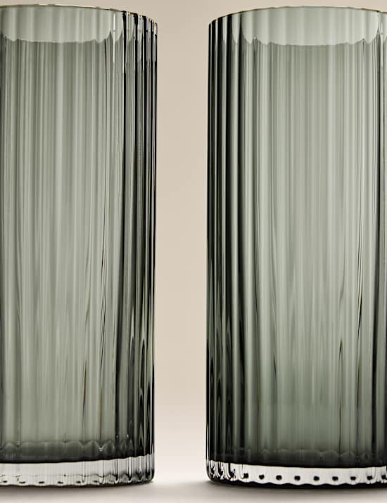 Set of 4 Celine Ribbed Hi Ball Glasses