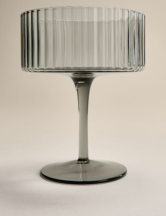 Set of 2 Celine Ribbed Champagne Coupes