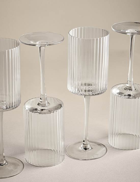 Celine &ndash; Lot de 4 verres &agrave; vin faits &agrave; la main
