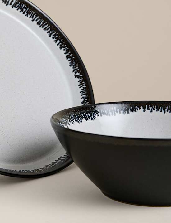 12 Piece Reactive Glaze Dinner Set