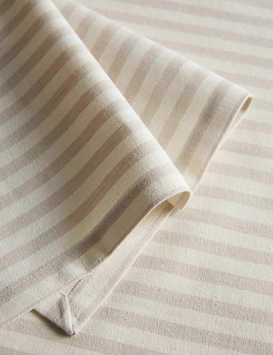 Set of 4 Cotton with Linen Thin Stripe Napkins