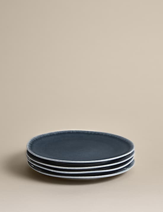 Lot de 4 petites assiettes Henley en gr&egrave;s