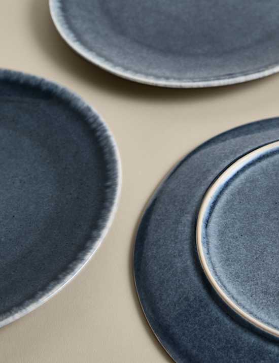 Lot de 4 petites assiettes Henley en gr&egrave;s