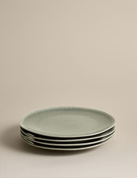 Lot de 4 petites assiettes Henley en gr&egrave;s