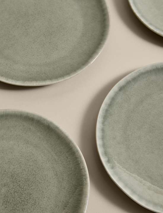 Lot de 4 petites assiettes Henley en gr&egrave;s