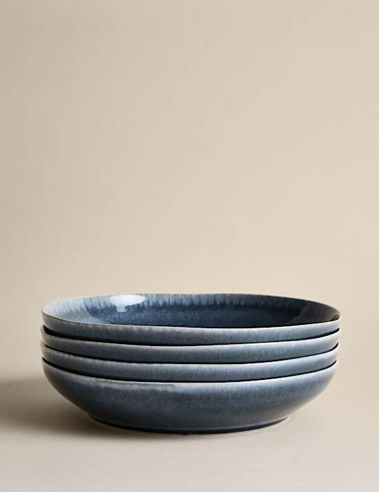 Set of 4 Henley Stoneware Pasta Bowls