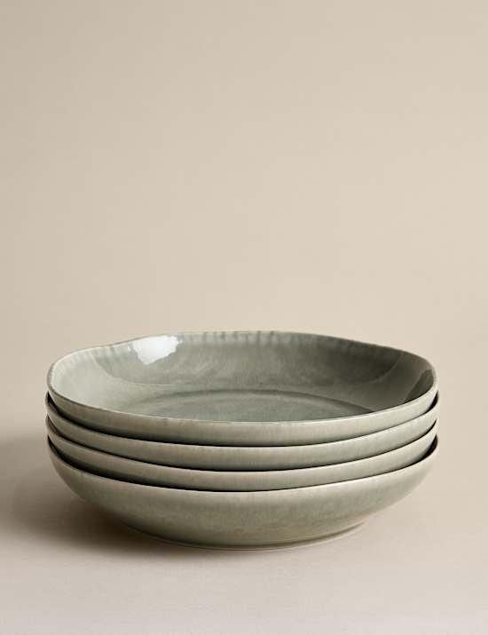 Set of 4 Henley Stoneware Pasta Bowls