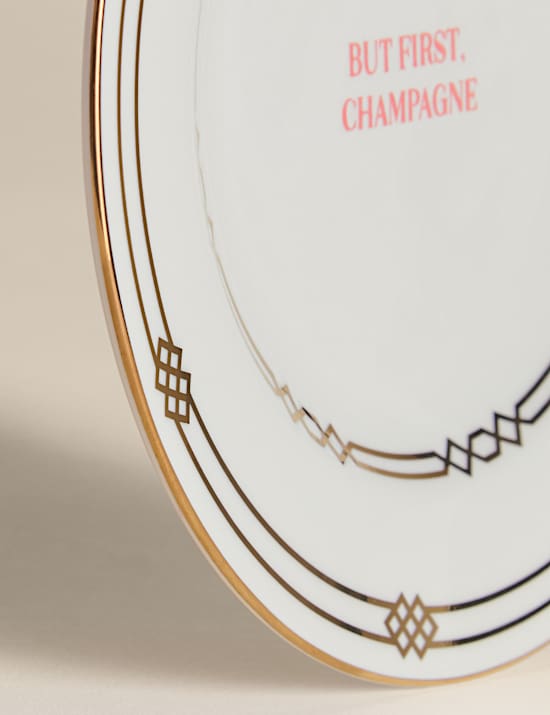 Set of 2 Deco Slogan Side Plates