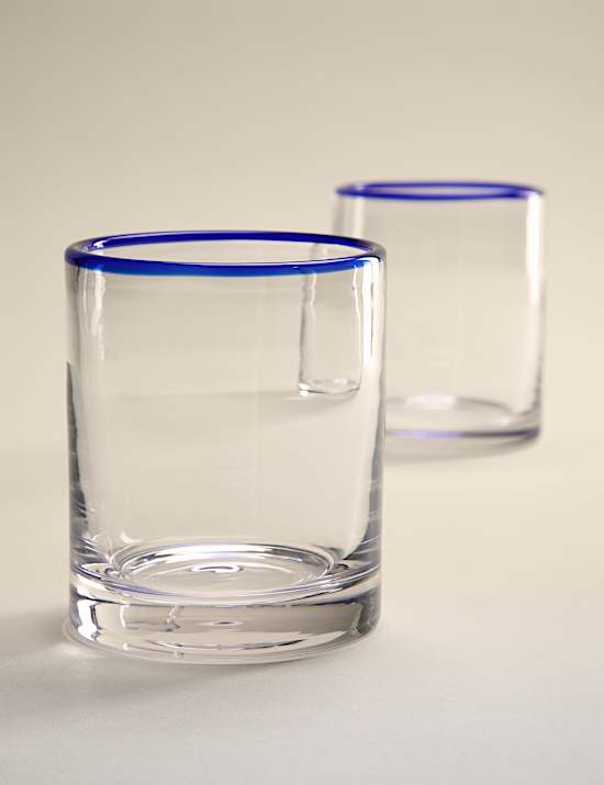 Set of 2 Contrast Rim Tumblers