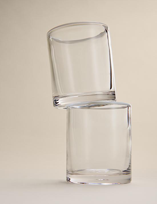 Lot de 2 verres droits &agrave; bordure contrast&eacute;e